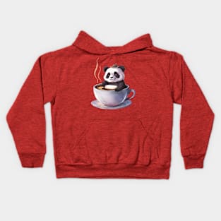 Cute Panda in a Coffee Mug Kids Hoodie